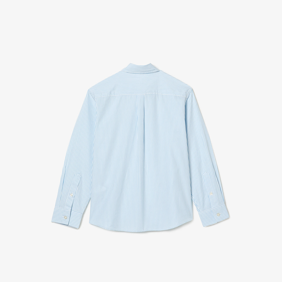 Kids' Lacoste Striped Print Oxford Cotton Shirt - Cj9724