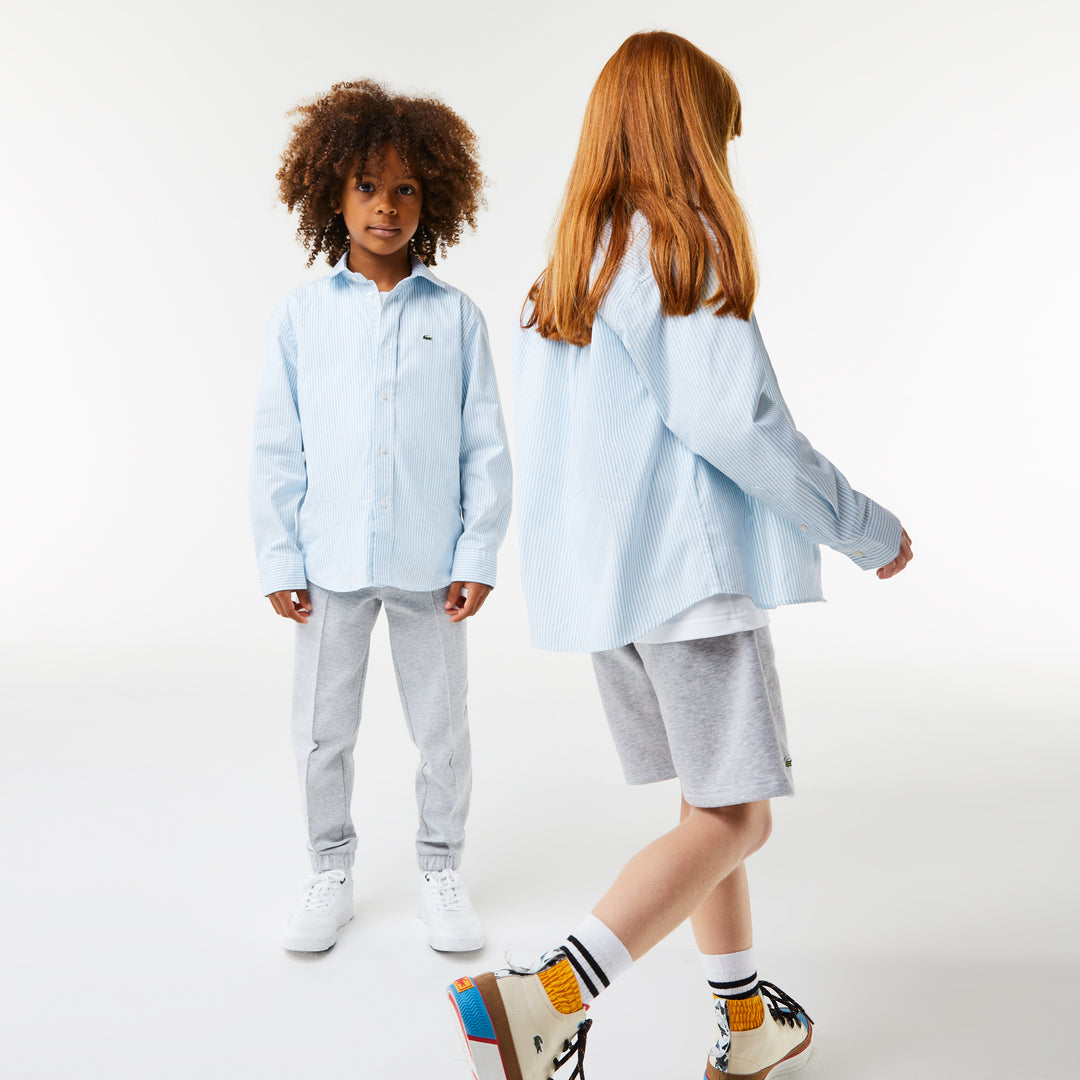 Kids' Lacoste Striped Print Oxford Cotton Shirt - Cj9724