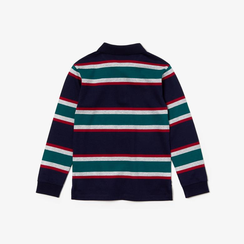 Boys' Lacoste Striped Cotton Polo Shirt - DJ0281