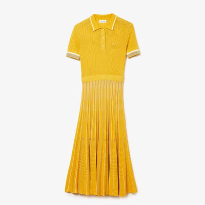 Shop The Latest Collection Of Lacoste Women'S Cotton Polo Dress With Pleated Skirt - Ef1841 In Lebanon