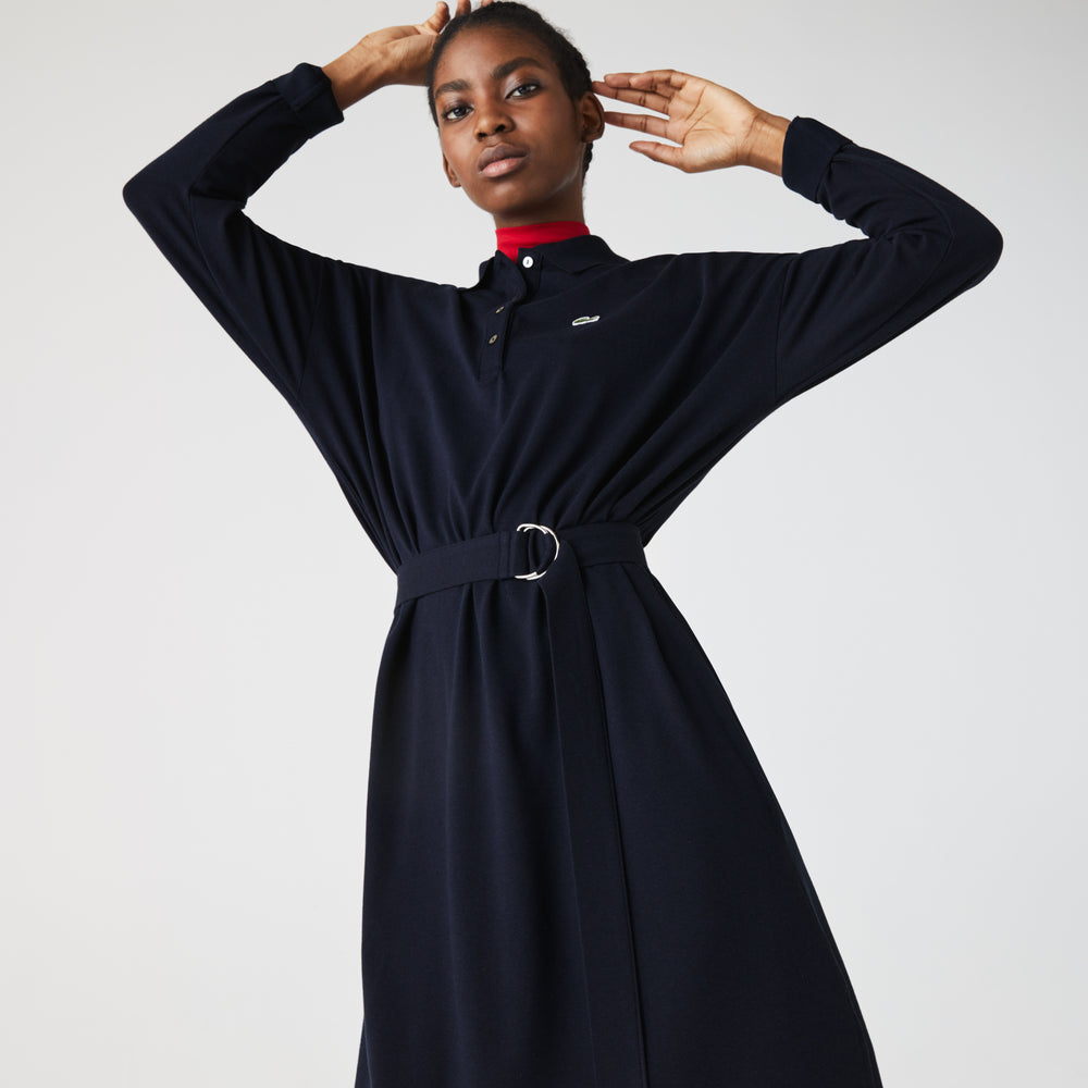 Women's Straight Flowy Piqué Polo Dress - Ef2286