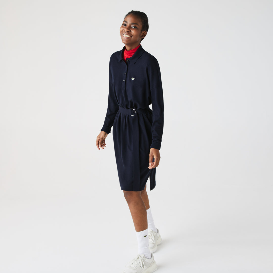 Women's Straight Flowy Piqué Polo Dress - Ef2286