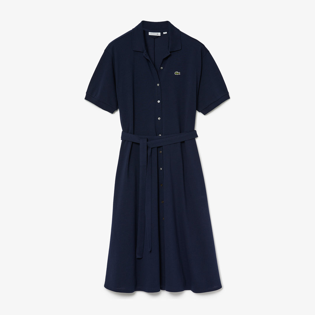 Shop The Latest Collection Of Lacoste Women'S Cotton Pique Belted Polo Dress - Ef5471 In Lebanon