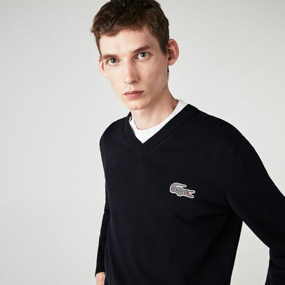 Mens Lacoste X National Geographic V-Neck Cotton Sweater - Ah6414