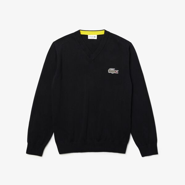 Shop The Latest Collection Of Outlet - Lacoste Mens Lacoste X National Geographic V-Neck Cotton Sweater - Ah6414 In Lebanon