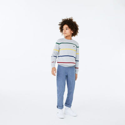 Boys' Coloured Stripe Cotton Blend Sweater - Aj1355