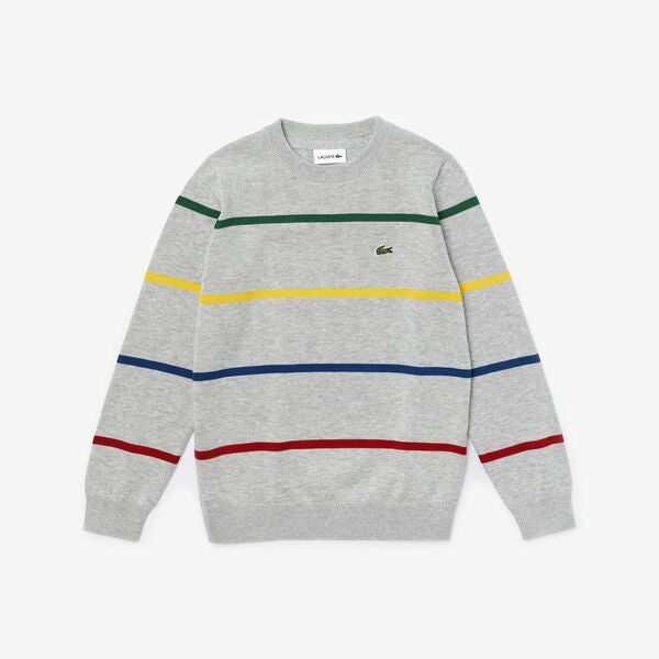 Shop The Latest Collection Of Outlet - Lacoste Boys' Coloured Stripe Cotton Blend Sweater - Aj1355 In Lebanon