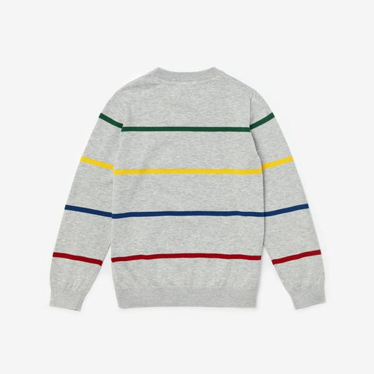 Boys' Coloured Stripe Cotton Blend Sweater - Aj1355