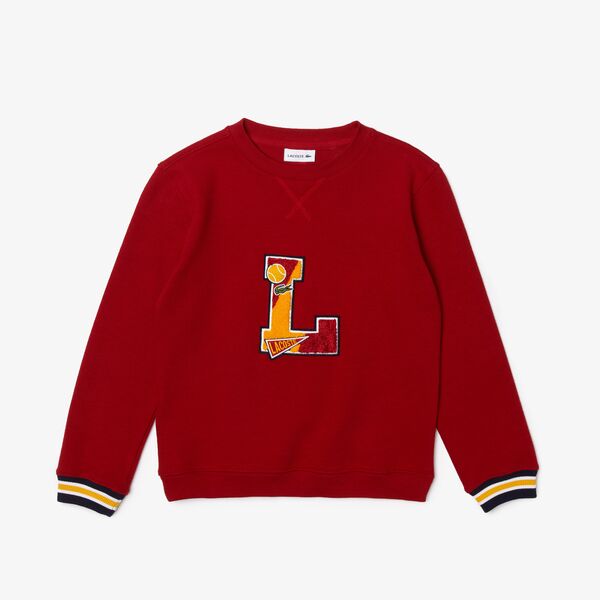 Shop The Latest Collection Of Lacoste Boys' Crew Neck L Badge Cotton Sweater-Aj6834 In Lebanon