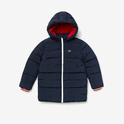 Shop The Latest Collection Of Lacoste Girls' Stand-Up Collar Zippered Hooded Jacket - Bj1344 In Lebanon