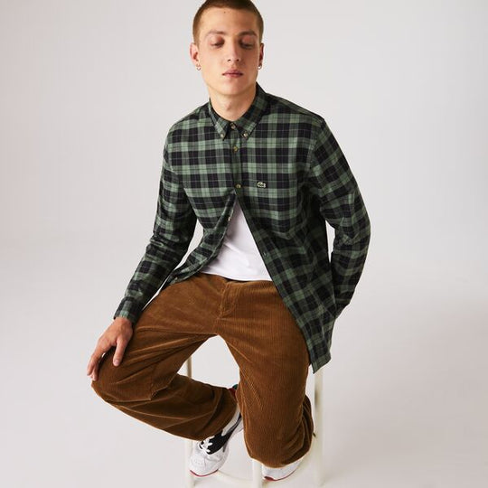 Men's Regular Fit Cotton Twill Checkered Shirt-Ch2565