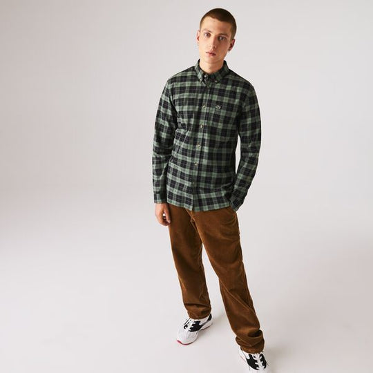 Men's Regular Fit Cotton Twill Checkered Shirt-Ch2565
