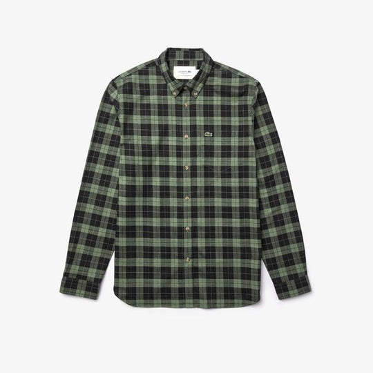 Shop The Latest Collection Of Lacoste Men'S Regular Fit Cotton Twill Checkered Shirt-Ch2565 In Lebanon