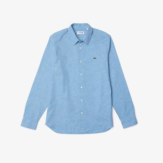 Shop The Latest Collection Of Lacoste Mens Slim Fit Cotton Chambray Shirt  - Ch2573 In Lebanon