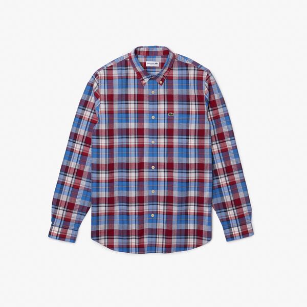 Shop The Latest Collection Of Lacoste Men'S Regular Fit Check Stretch Cotton Shirt - Ch2603 In Lebanon