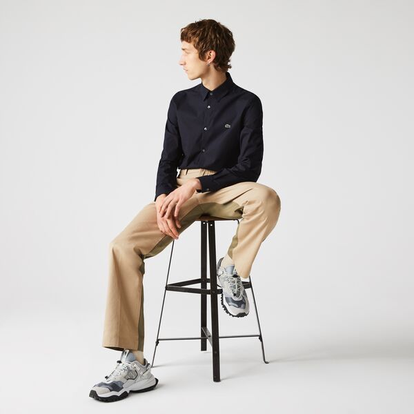 Men's Slim Fit Stretch Cotton Poplin Shirt-Ch2668