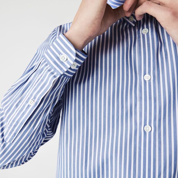 Men's Regular Fit Striped Cotton Shirt-Ch2936