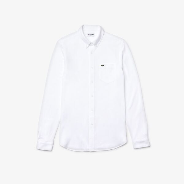 Shop The Latest Collection Of Lacoste Men'S Slim Fit Solid Organic Cotton Shirt-Ch2947 In Lebanon