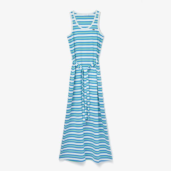 Shop The Latest Collection Of Lacoste Women'S Long Striped Cotton Tank Top Dress - Ef1271 In Lebanon