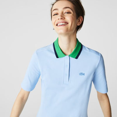 Shop The Latest Collection Of Outlet - Lacoste Women'S Contrast Collar Stretch Cotton Pique Polo Dress-Ef7105 In Lebanon