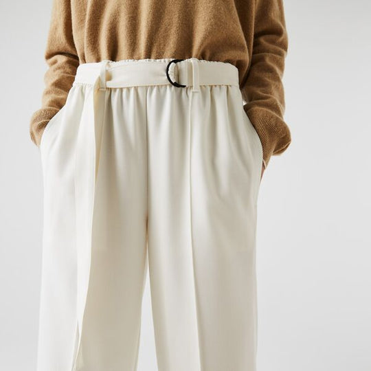 Womens High-Waisted Flared Wool Blend Pants - Hf2492