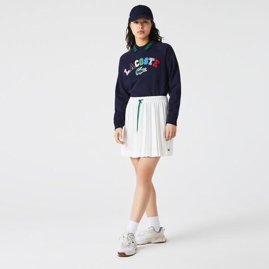 Womens Lacoste L!Ve Heritage Short Pleated Drawstring Skirt  - Jf2504