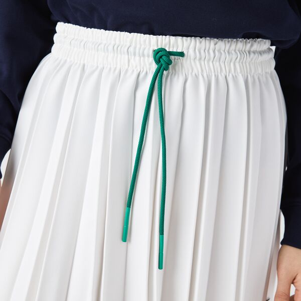 Womens Lacoste L!Ve Heritage Short Pleated Drawstring Skirt  - Jf2504