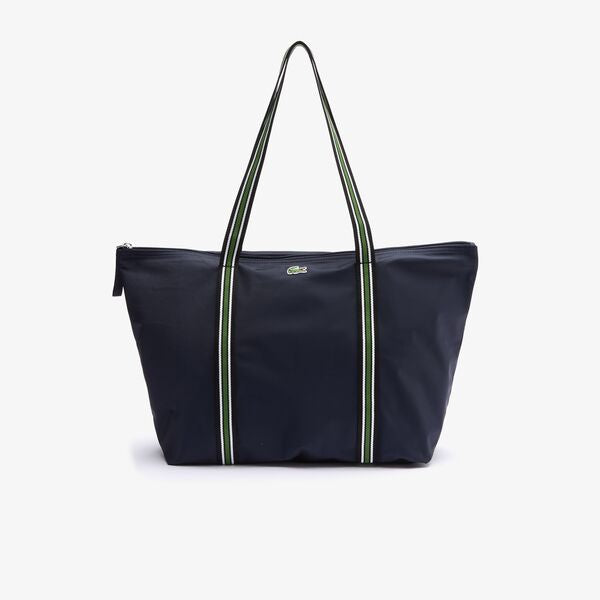 Shop The Latest Collection Of Lacoste Women'S Jeanne Large Striped Handles Canvas Shopper Bag-Nf3618Ya In Lebanon