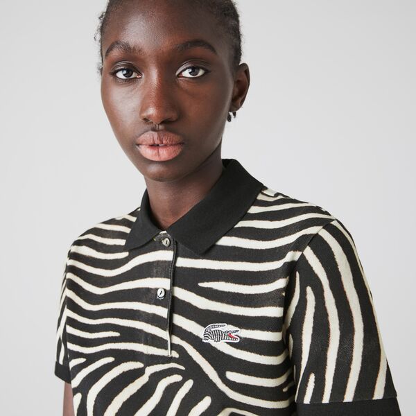 Womens Lacoste X National Geographic Animal Print Pique Polo Shirt - Pf5903 - MYHOLDAL LEBANON