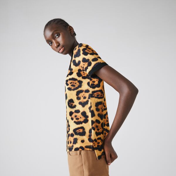 Womens Lacoste X National Geographic Animal Print Pique Polo Shirt - Pf5903 - MYHOLDAL LEBANON
