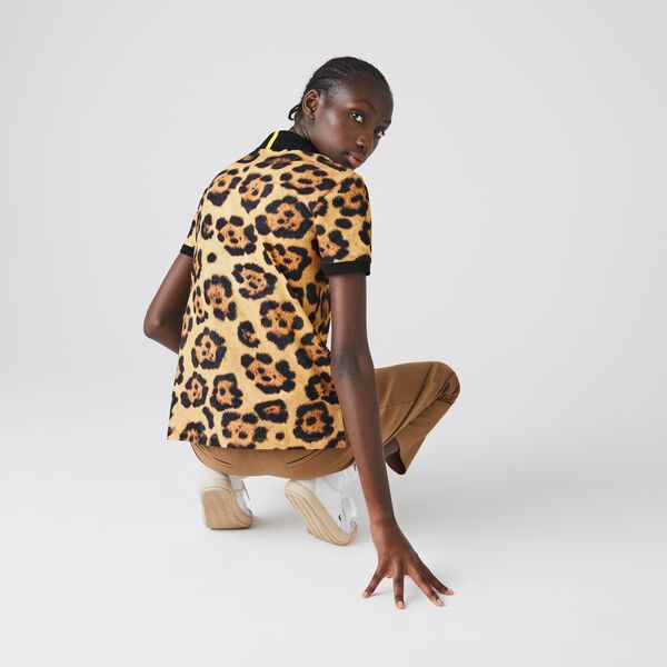 Womens Lacoste X National Geographic Animal Print Pique Polo Shirt - Pf5903 - MYHOLDAL LEBANON