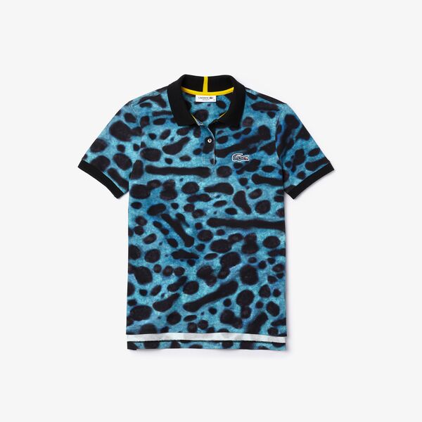 Womens Lacoste X National Geographic Animal Print Pique Polo Shirt - Pf5903 - MYHOLDAL LEBANON