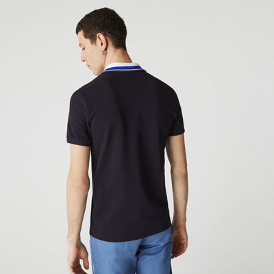Men's Lacoste Slim Fit Striped Collar Cotton Pique Polo Shirt - Ph0047