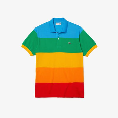 Shop The Latest Collection Of Outlet - Lacoste Men'S Polaroid Collaboration Colour Striped Classic Fit Polo Shirt - Ph2082 In Lebanon