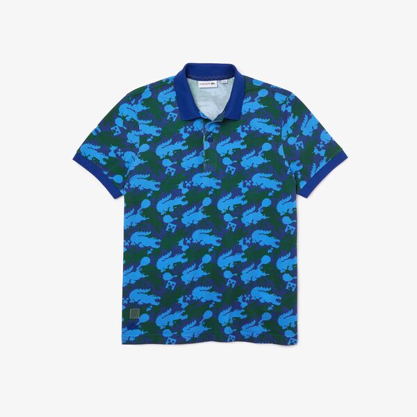 Shop The Latest Collection Of Outlet - Lacoste Unisex Lacoste X Minecraft Print Classic Fit Organic Cotton Polo Shirt  - Ph5040 In Lebanon