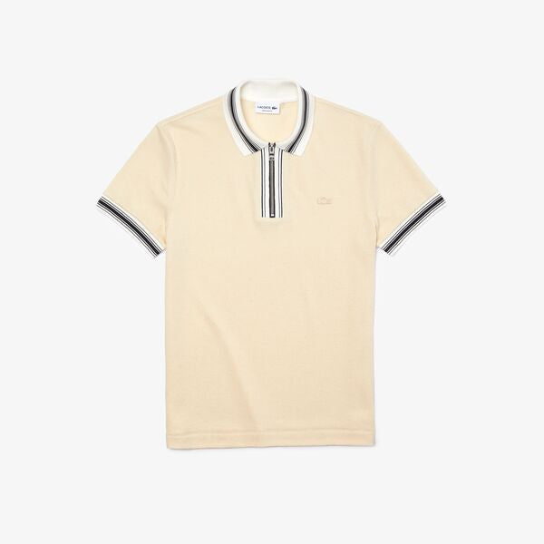 Shop The Latest Collection Of Outlet - Lacoste Men'S Lacoste Regular Fit Striped Zip Neck Polo Shirt - Ph9713 In Lebanon