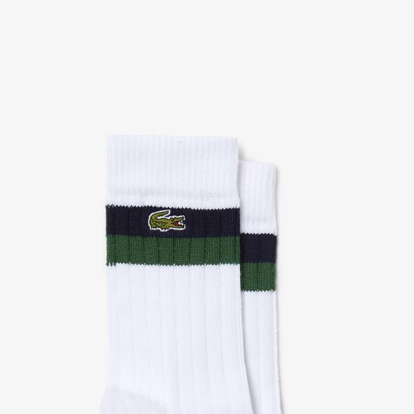 Unisex High-Cut Striped Ribbed Cotton Socks Two-Pack - Ra4241