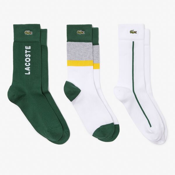 Shop The Latest Collection Of Lacoste Unisex High-Cut Ribbed Cotton Socks Three-Pack - Ra4263 In Lebanon