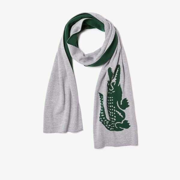 Shop The Latest Collection Of Lacoste Men'S Oversized Crocodile Rectangular Wool Scarf-Re2223 In Lebanon