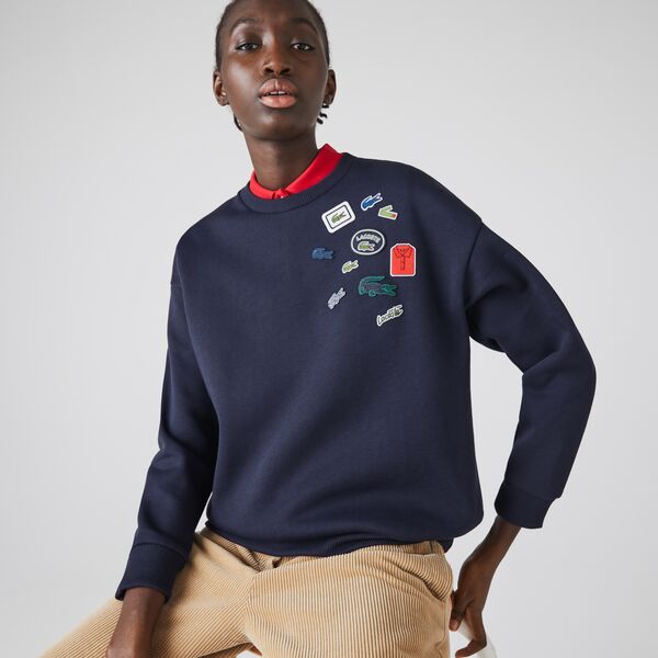 Womens Crew Neck Badge Fleece Sweatshirt - Sf6501 - MYHOLDAL LEBANON