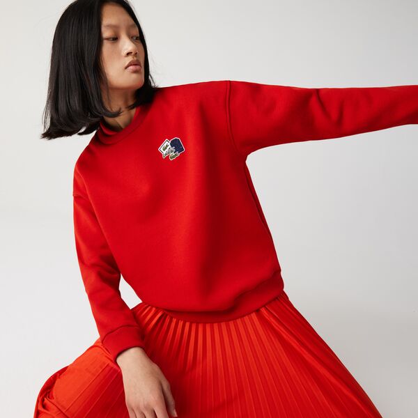 Womens Crew Neck Badge Fleece Sweatshirt - Sf6501 - MYHOLDAL LEBANON