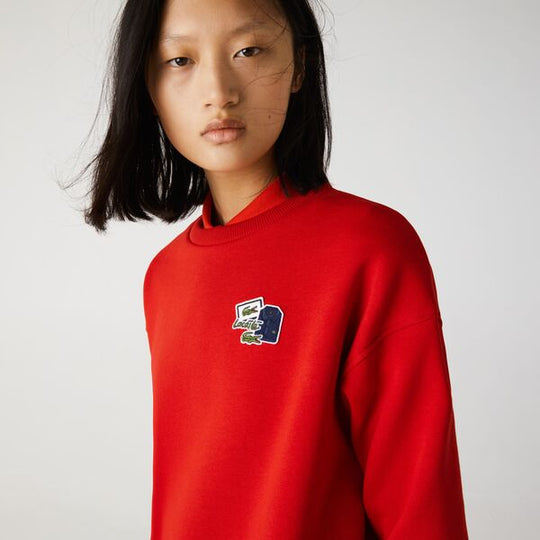 Womens Crew Neck Badge Fleece Sweatshirt - Sf6501 - MYHOLDAL LEBANON