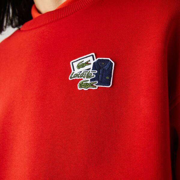 Womens Crew Neck Badge Fleece Sweatshirt - Sf6501 - MYHOLDAL LEBANON