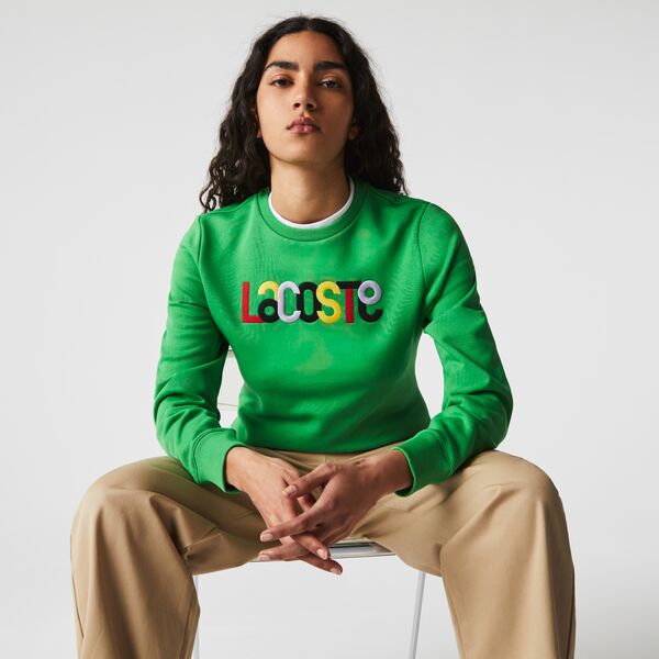 Shop The Latest Collection Of Lacoste Women'S Crew Neck Colored Embroidery Fleece Sweatshirt-Sf7070 In Lebanon
