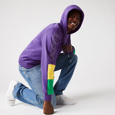 Men's Hooded Colorblock Fleece Zip Sweatshirt-Sh6885