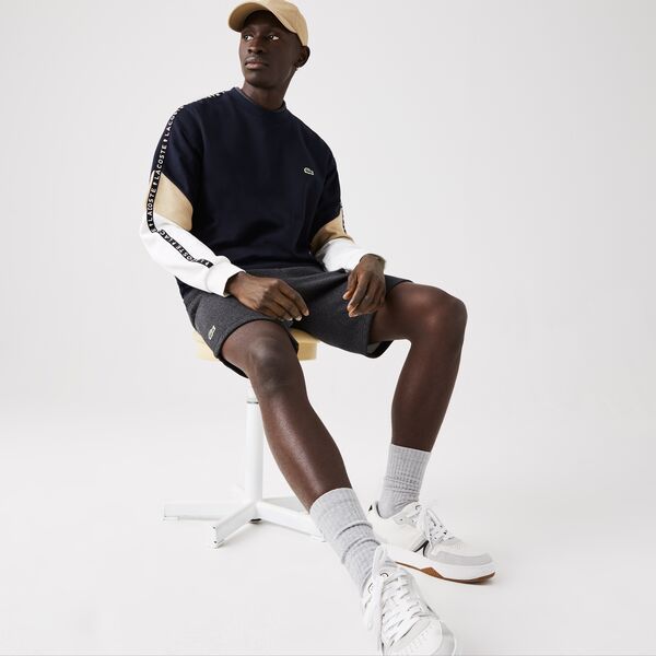 Shop The Latest Collection Of Lacoste Men'S Crew Neck Lettered Colorblock Sleeved Fleece Sweatshirt-Sh6889 In Lebanon