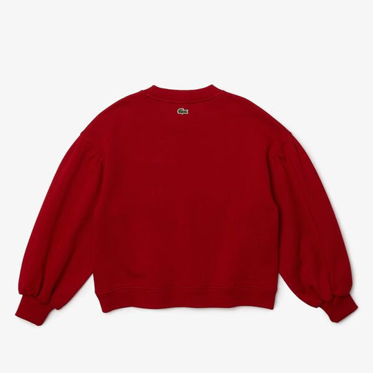 Girls' Puff Sleeved Embroidered Cotton Fleece Sweatshirt-Sj6840