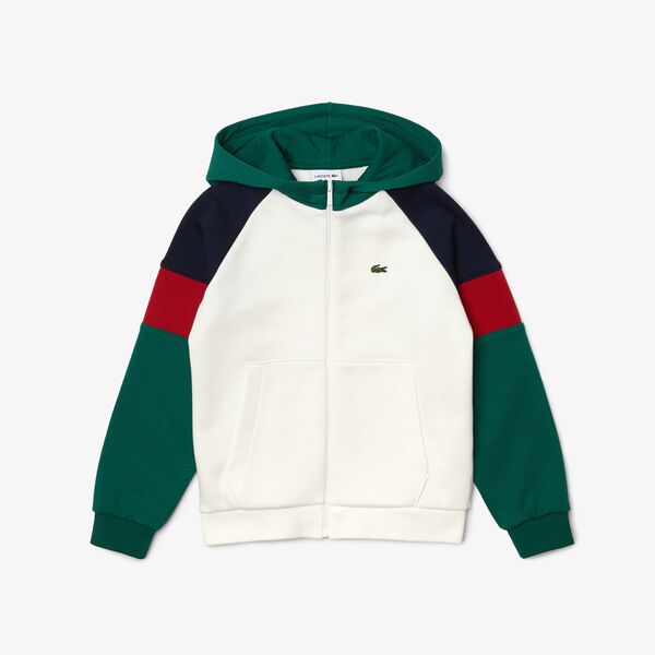 Shop The Latest Collection Of Lacoste Boys' Hooded Colorblock Fleece Zip Sweatshirt-Sj6848 In Lebanon