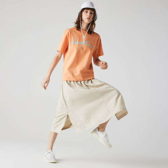 Women's Crew Neck Print Lettering Cotton T-Shirt - Tf1244