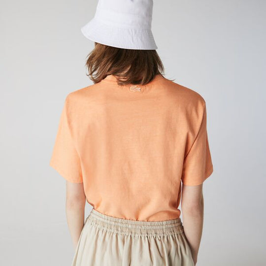 Women's Crew Neck Print Lettering Cotton T-Shirt - Tf1244